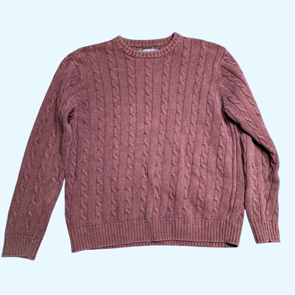 Chunky cableknit sweater fisherman coastal preppy academia large layering crew
